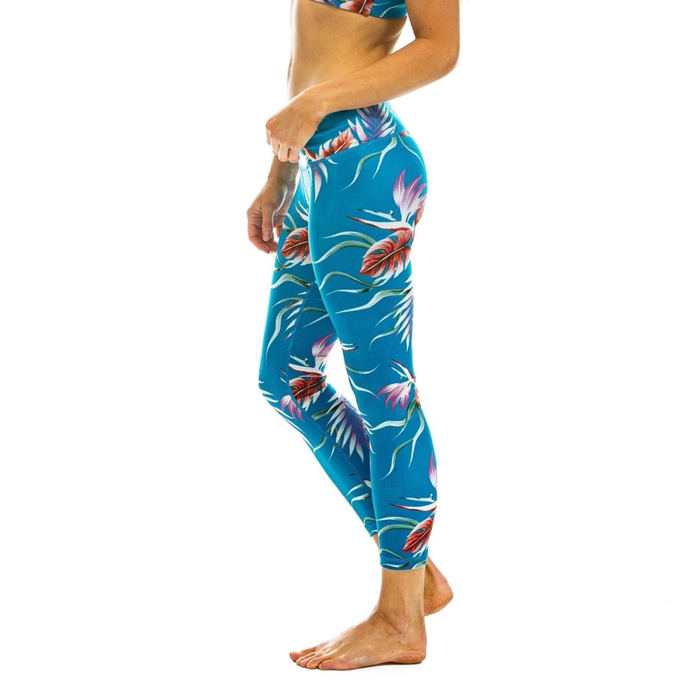 Aviator Nation Kauai Crop Length, Regular Rise Leggings - Women’s XS, Blue, EUC